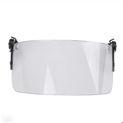 Transparent helmet face mask with clear PC lens for guide rail attachment