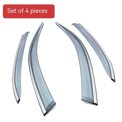 Jeep Wrangler window rain visor set with four PVC pieces for 2007-2021 models without highlight strips