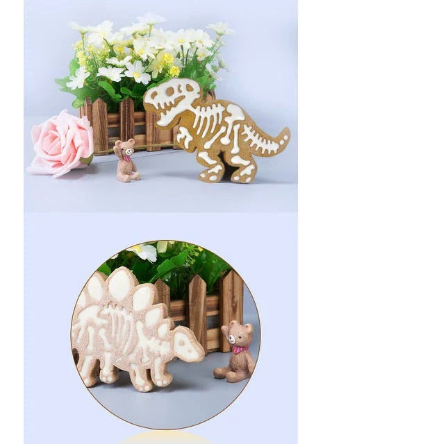 Dinosaur-shaped biscuit mould made from food-grade PVC material for safe and creative baking