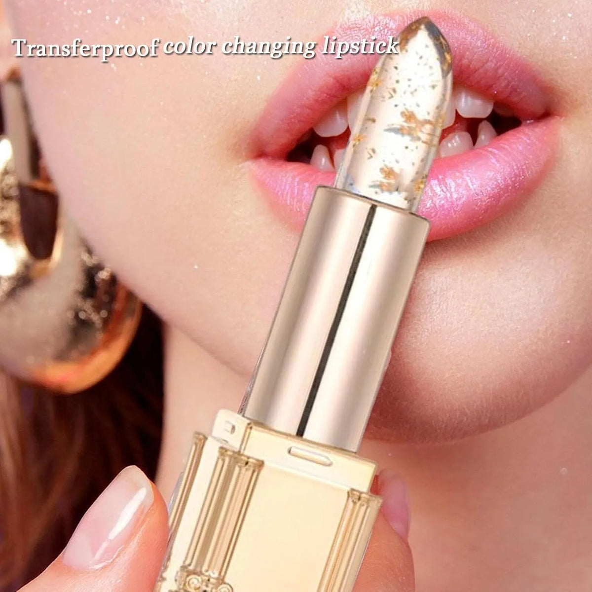 Temperature change lip balm with transparent colour formula in 3.5g lipstick format