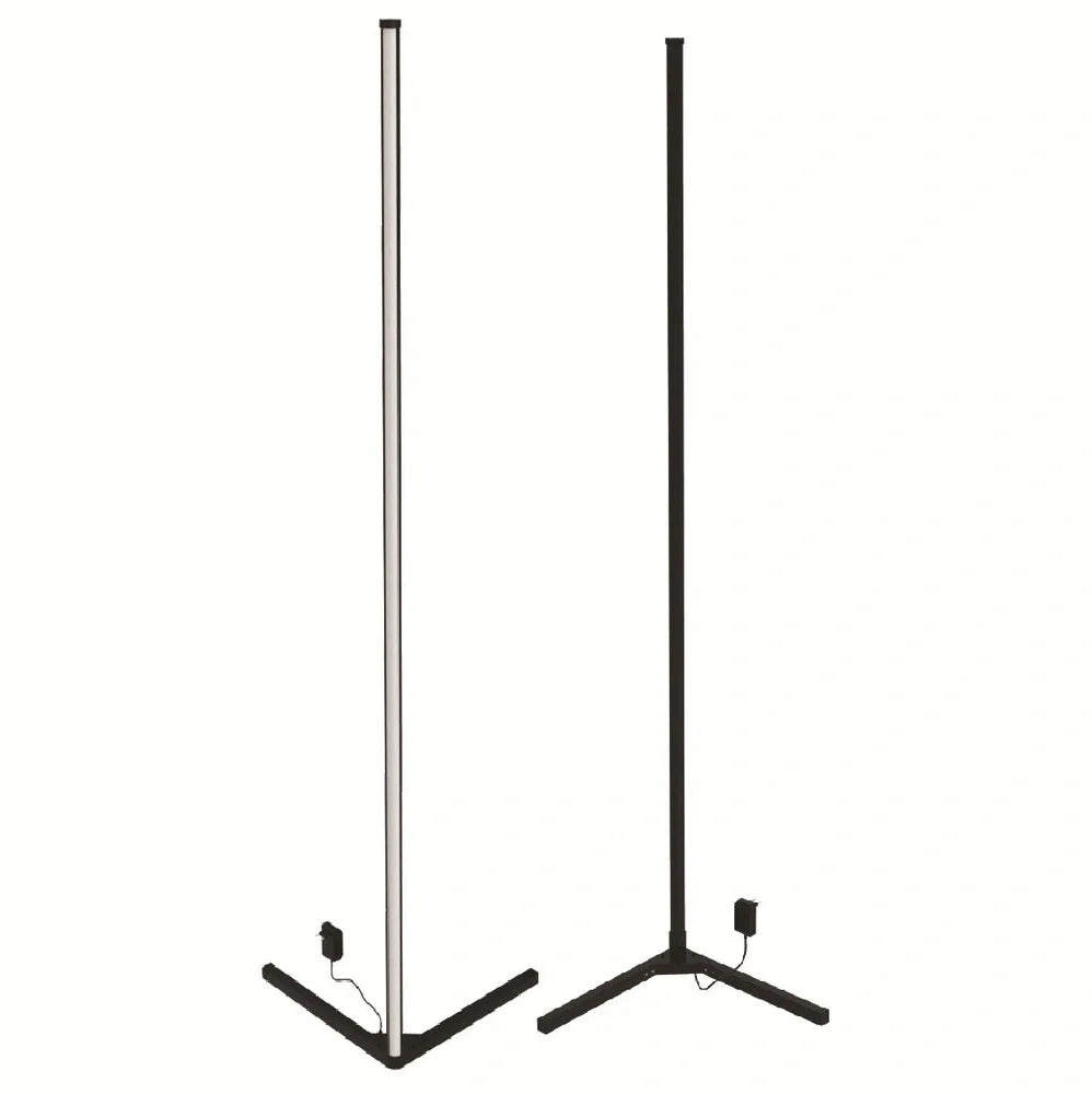 Black Bedroom Symphony RGB floor lamp with aluminium body, silicone shade, and 52-key remote for music-synced lighting