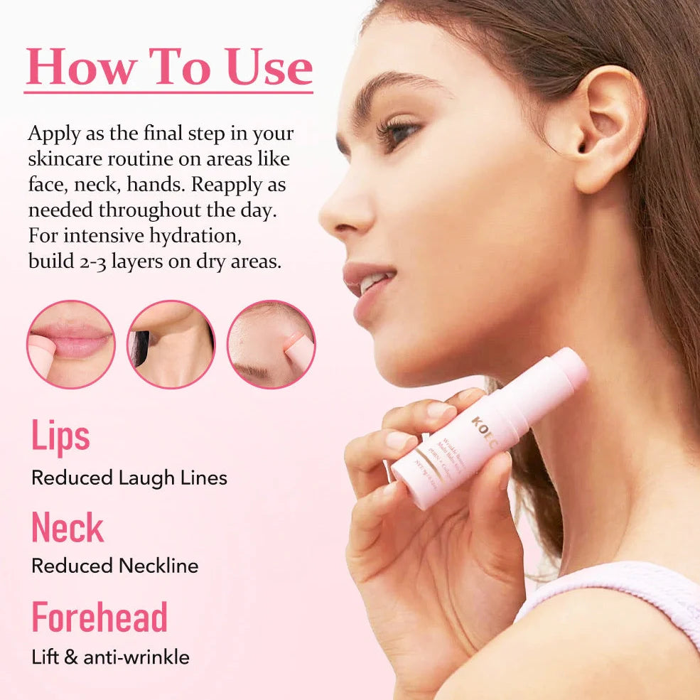 KOEC Pink Moisturising Essence Stick 9g showing stick format for direct facial application