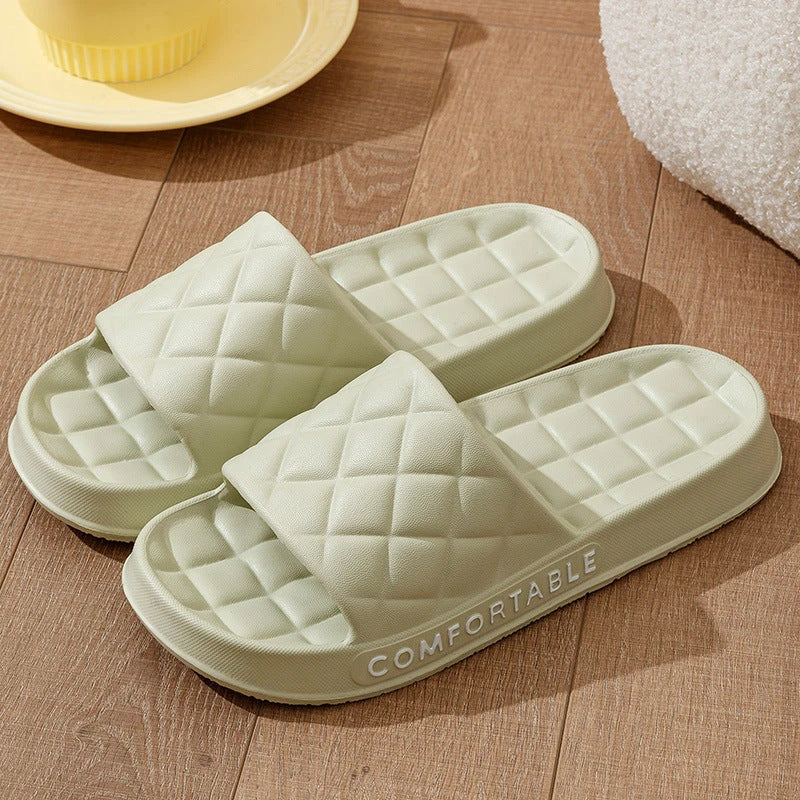 Stylish plaid slippers with soft, cushioned soles for comfortable indoor wear