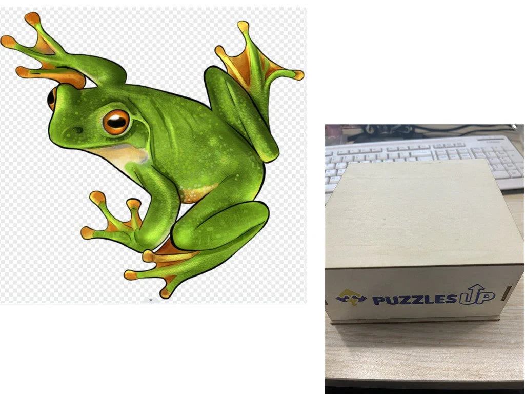 Animal Puzzle Set in A3 size with wooden storage box, vibrant animal designs for educational fun