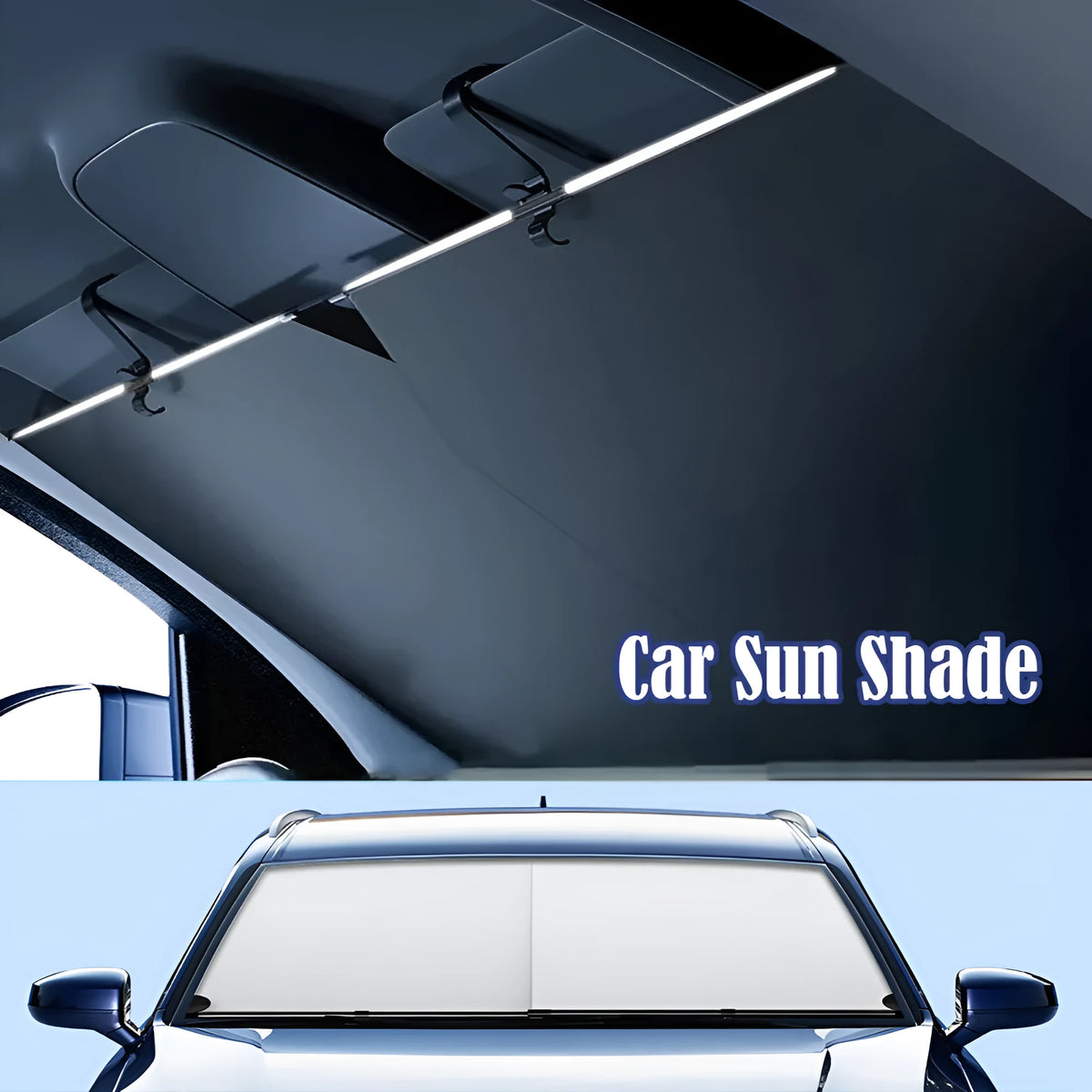 Automatic retractable car sunshade for front windshield thermal insulation in Oxford cloth material
