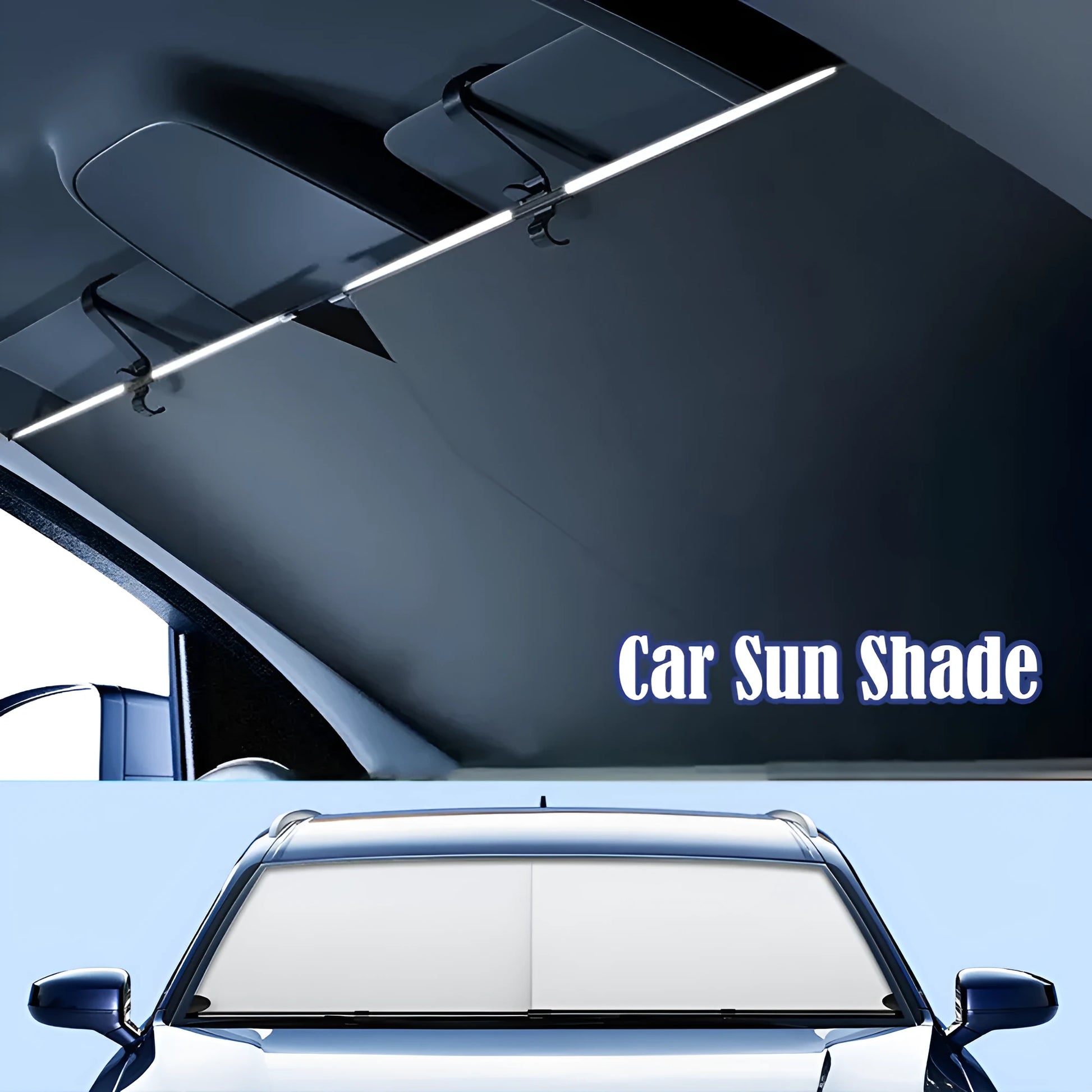 Automatic retractable car sunshade for front windshield thermal insulation in Oxford cloth material