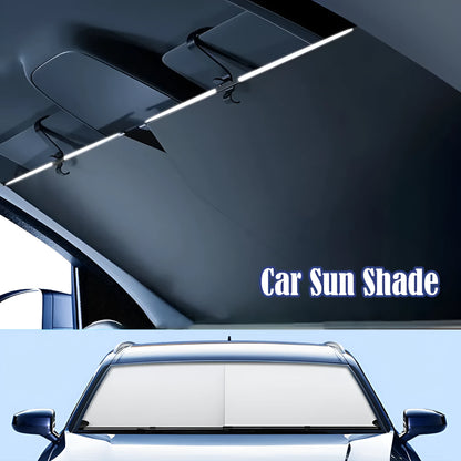 Automatic retractable car sunshade for front windshield thermal insulation in Oxford cloth material
