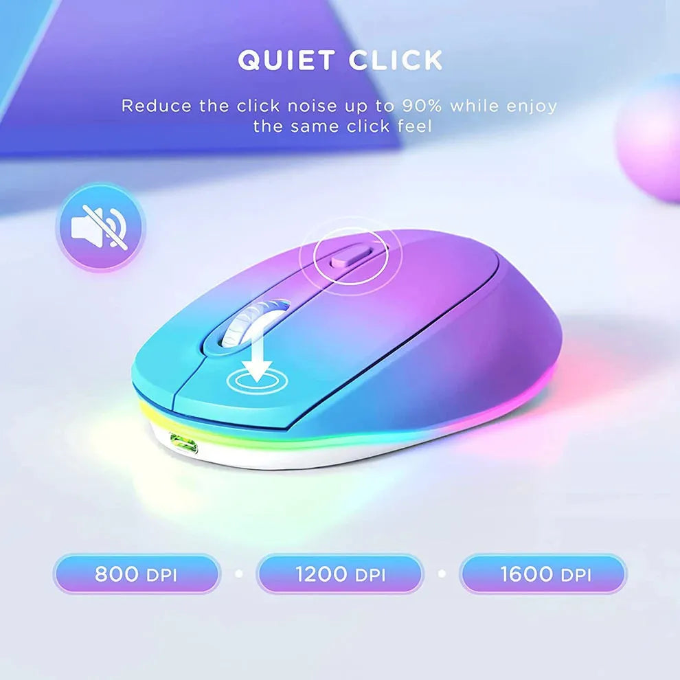 24g wireless ergonomic mouse with USB receiver and charging cable
