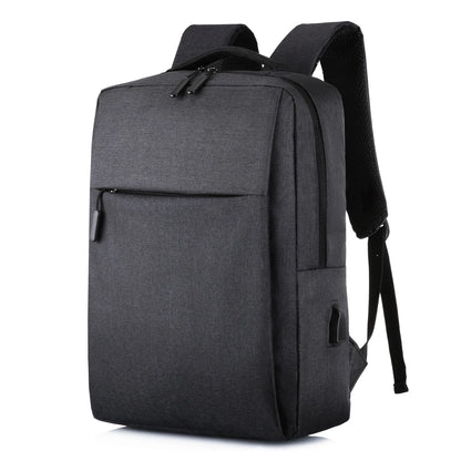 Large black Oxford cloth sports backpack with curved shoulder straps and USB charging port.