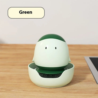 Automatic liquid filling dishwashing brush in cute chicken design with replaceable head
