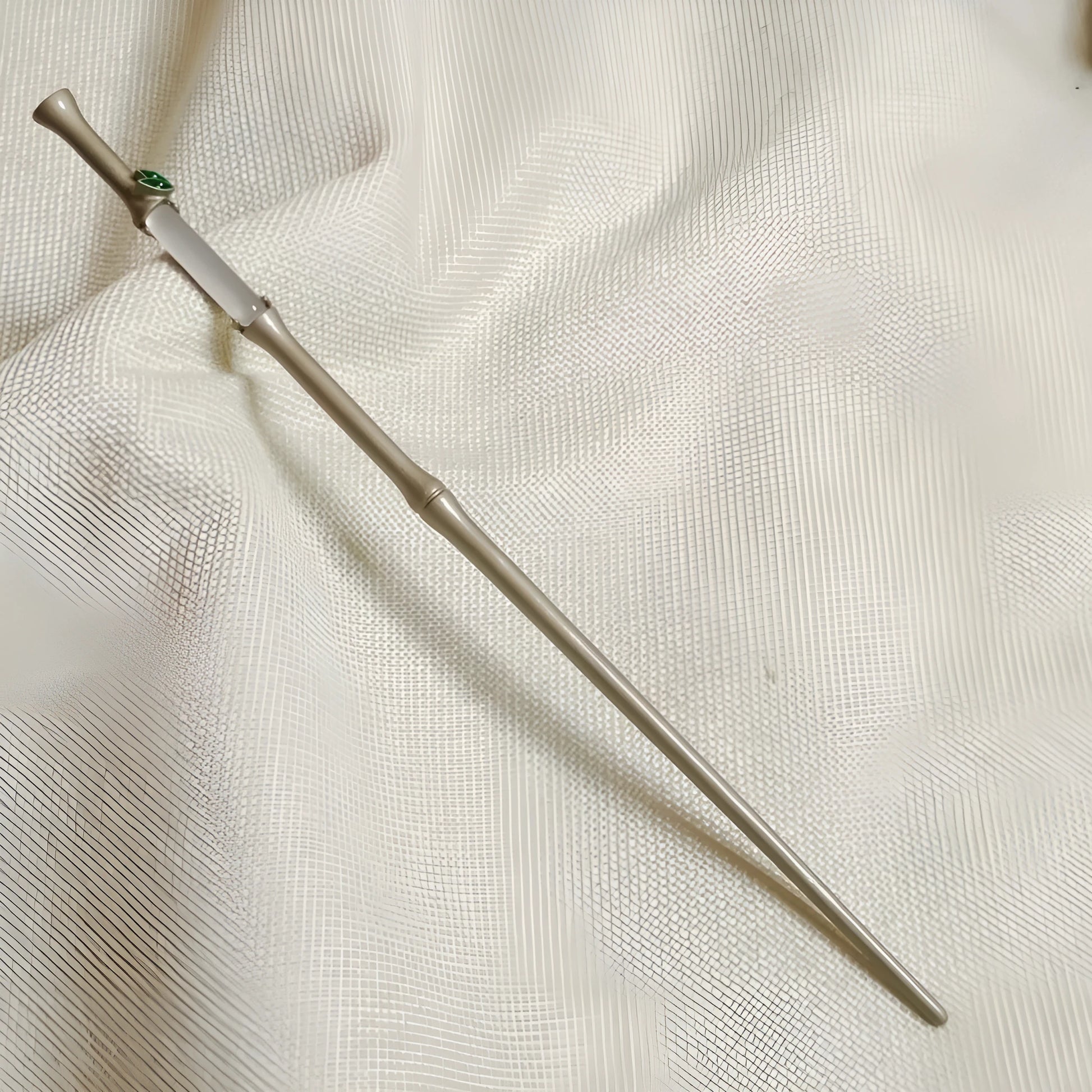 Traditional Chinese bamboo leaf hairpin with electroplated alloy construction style 5365