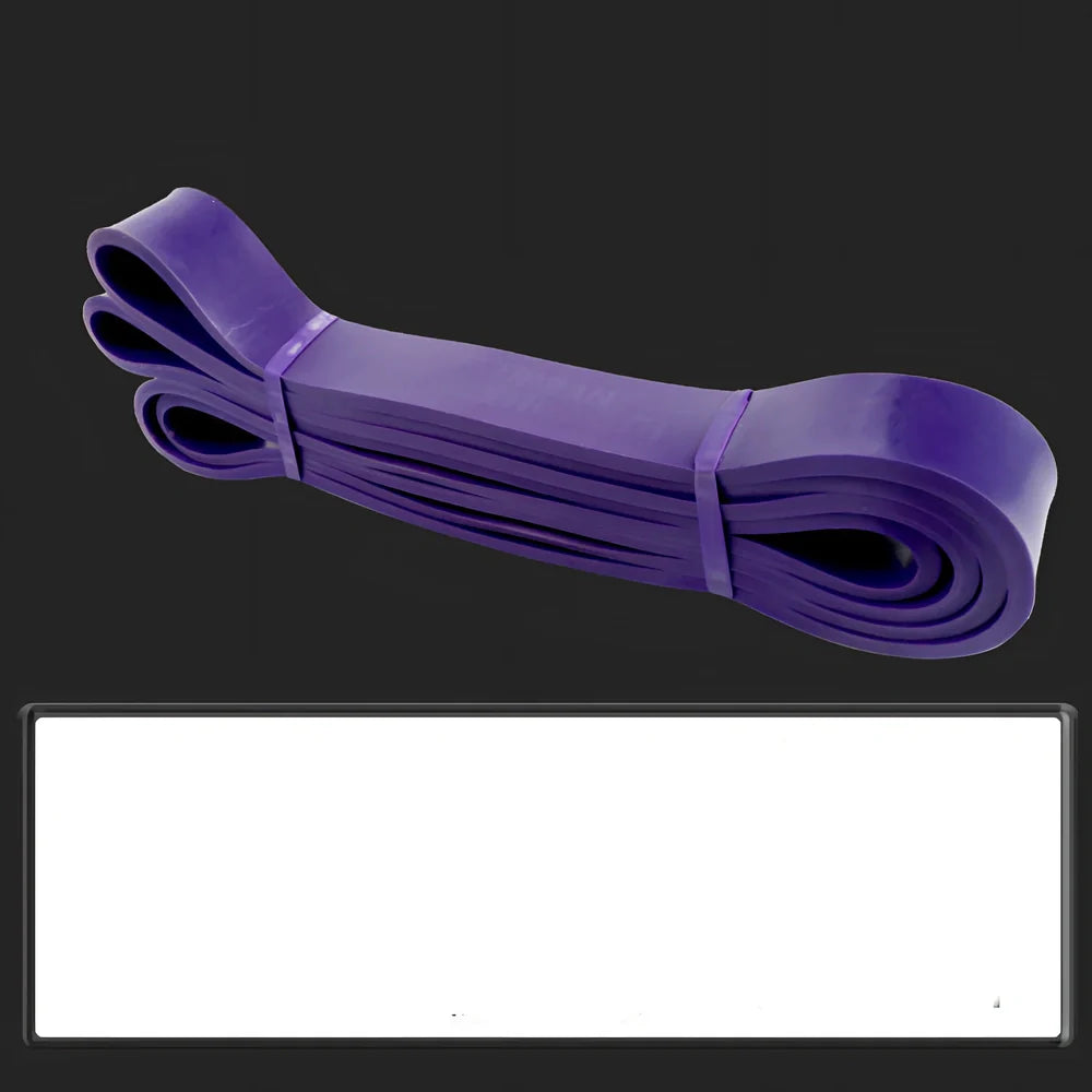 Fashion fitness stretch resistance band showing 2080mm length and multiple width options from 12mm to 45mm