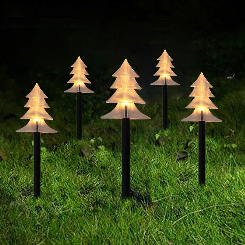 Outdoor solar snowflake garden lights with ground plug for lawn and Christmas decoration