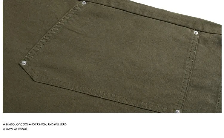 Casual wide-leg cropped pants with workwear rivet detailing in apricot colour with elastic waistband