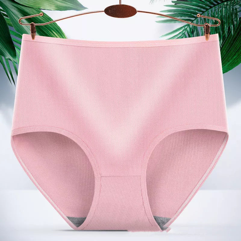 Women's high waist tummy tucking and hip lifting body shaping panties in milk silk
