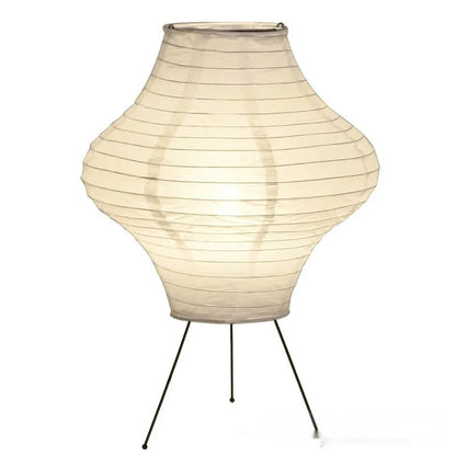 Japanese style decorative table lamp with paper shade and three-colour light source