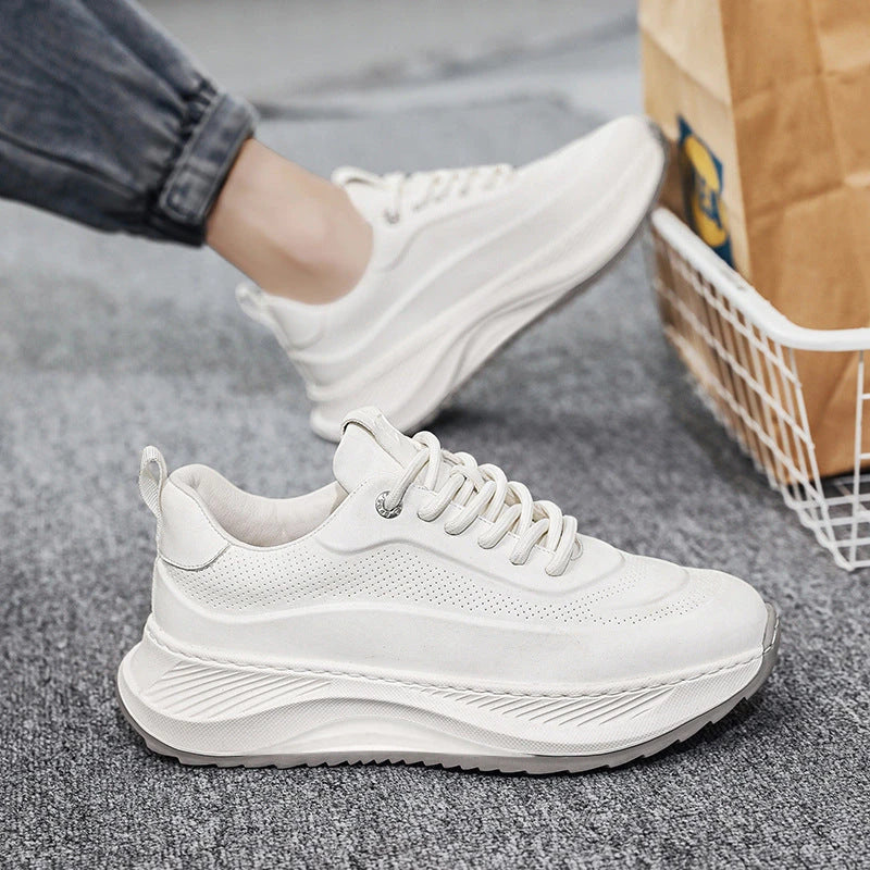 Stylish thick-sole sneakers in various colors, featuring stitching details and a lace-up design for a customizable fit
