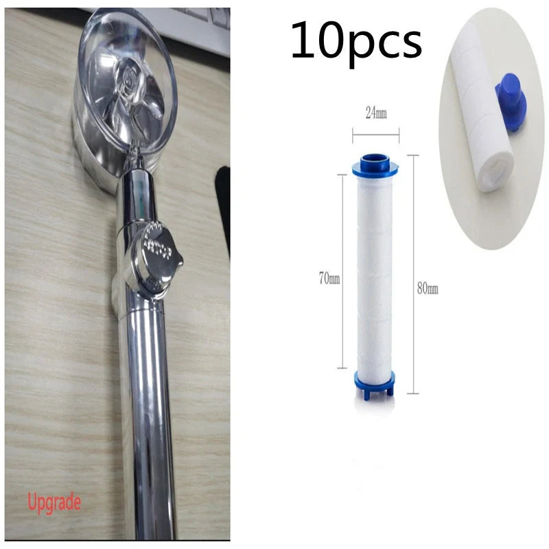 Turbo Propeller Shower Head with 360° fan extension and holder for a luxurious shower experience