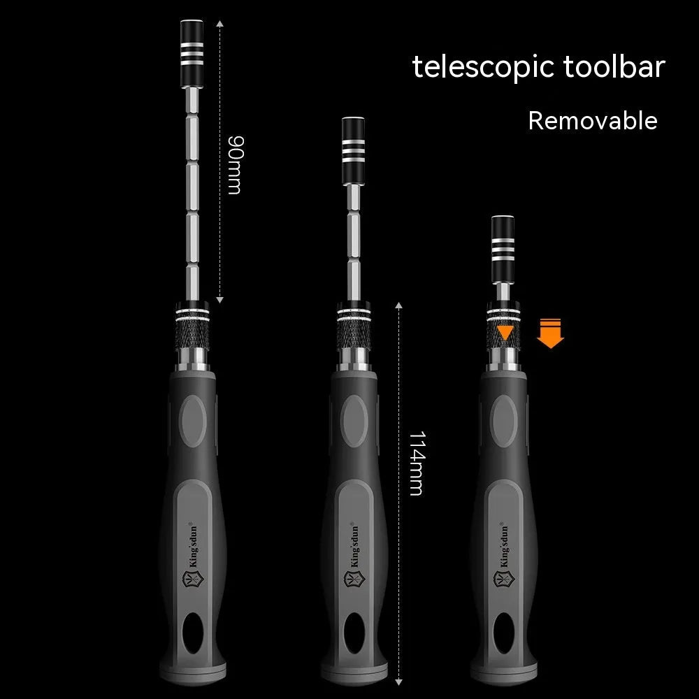 32-piece screwdriver set with 30 bits in compact plastic case measuring 130mm
