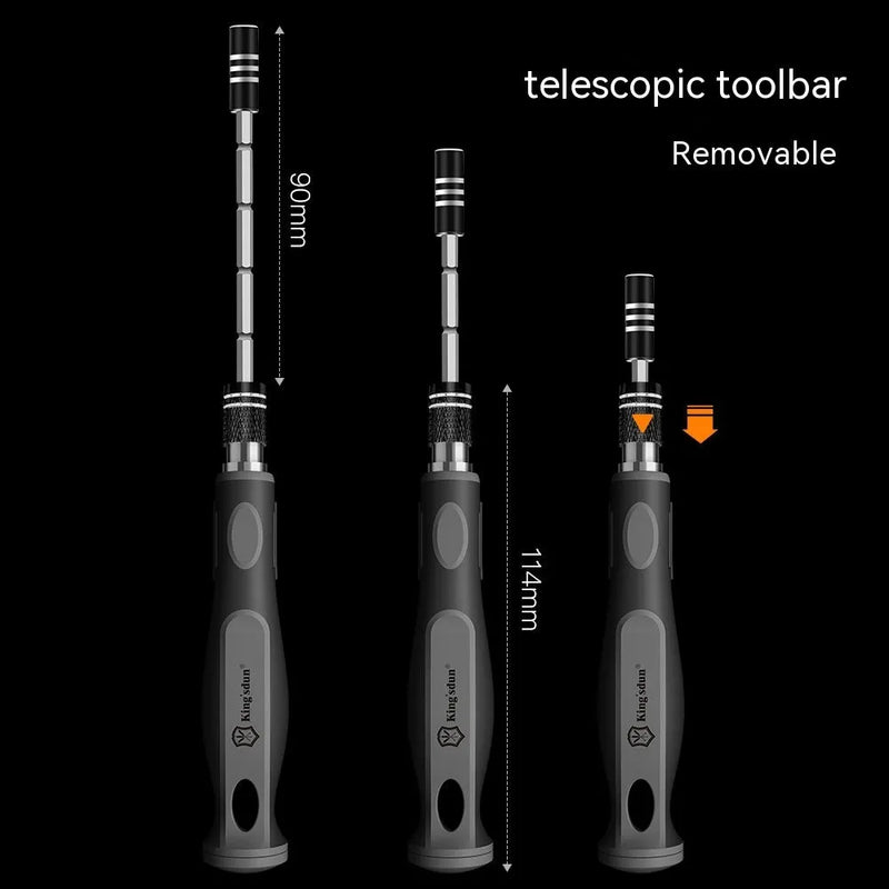 32 in 1 screwdriver set, a comprehensive 32-piece screwdriver repair tool with 30 interchangeable bits housed in a compact plastic case measuring 130 x 75 x 37 mm, providing multi-bit functionality for DIY tasks and electronics repair