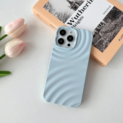 Water ripple TPU iPhone case with corrugated texture, anti-fall cover in black, white, purple, grey, blue, pink or green