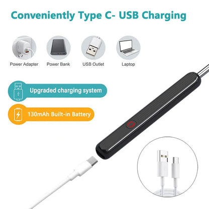 NE3 wireless otoscope ear cleaning kit with camera, LED light, and spoon heads