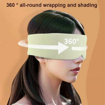 Double-sided sleep mask showing warm cotton and cooling ice silk surfaces with adjustable headband