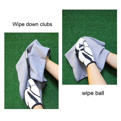 Waffle weave golf ball cleaning cloth in choice of colours with textured surface