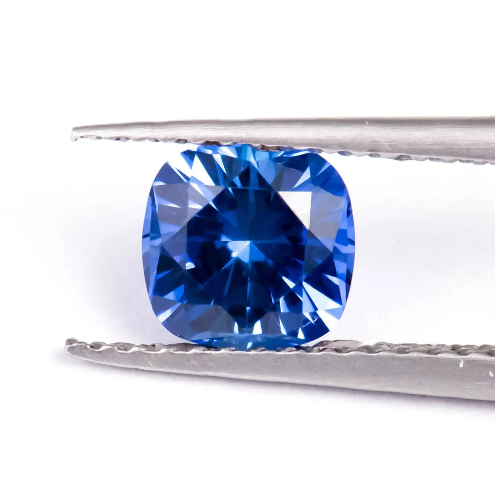 Royal blue love shaped tiara cultivate gemstone in multiple shapes and carat weights for jewellery making.
