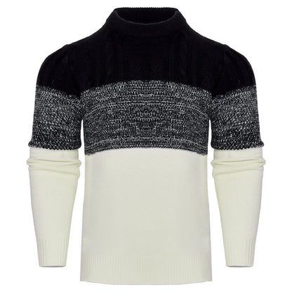 Men's Casual Cable Knit Colour Block Sweater in various colours for stylish comfort