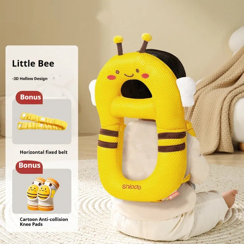 Cartoon anti-collision pillow for baby walking protection with knee pads