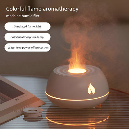 Black flame humidifier aromatherapy diffuser with LED lighting effect and USB cable