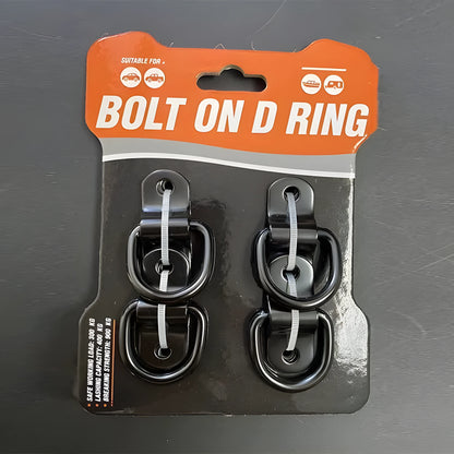 Black galvanised steel truck floor hook with a single pull ring for cargo securing.