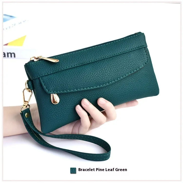 Soft surface square PU crossbody bag and clutch with internal zipper pocket in various colours.