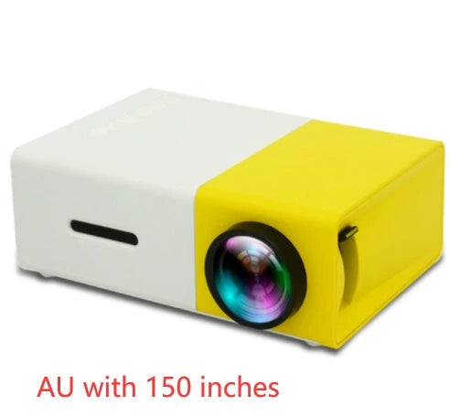 Compact 1080p HD home cinema projector with versatile connectivity and adjustable display settings