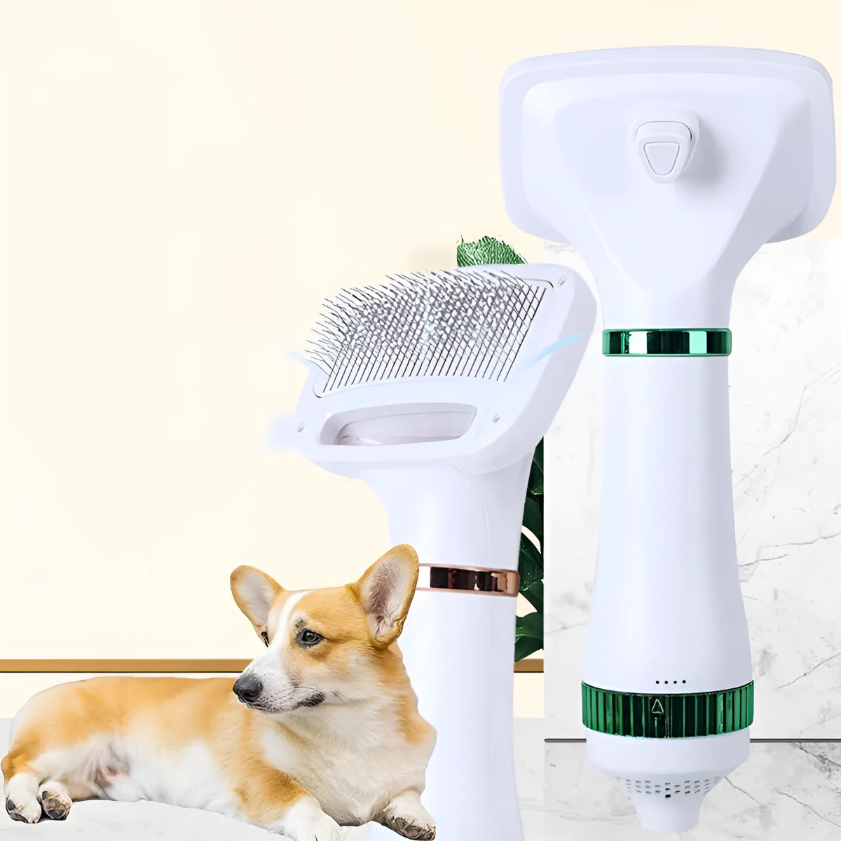 Second-generation pet hair dryer comb with integrated grooming and one-click hair removal function