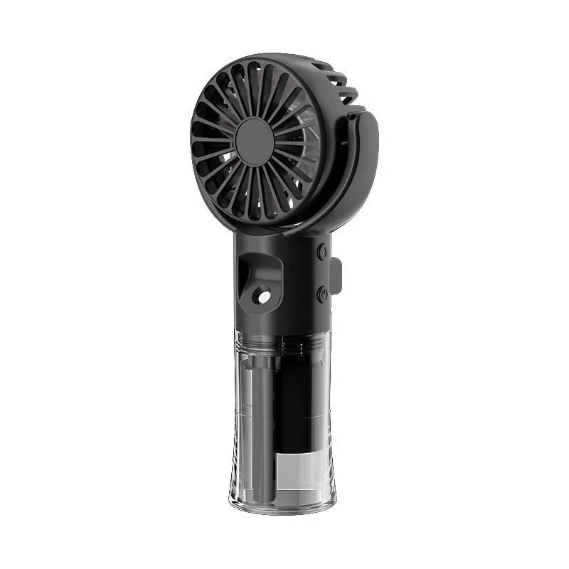 Compact handheld cooling mist fan with 4 adjustable wind speeds, perfect for staying cool and refreshed during the British summer