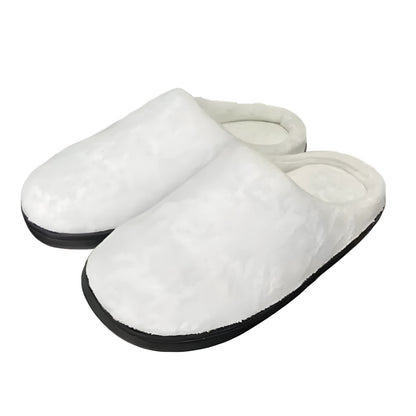 Pattern printed cotton flannel slippers with TPR rubber soles for indoor wear
