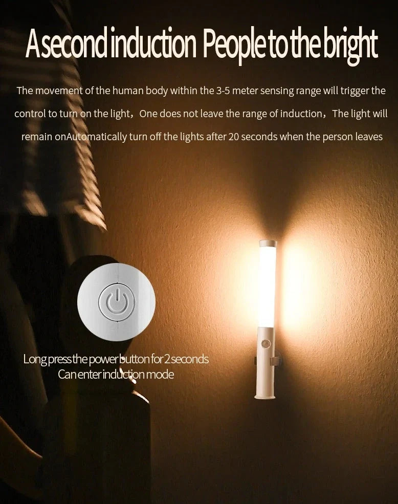 Smart Car Lamp with human body induction technology showing compact 260x35x26mm ABS construction