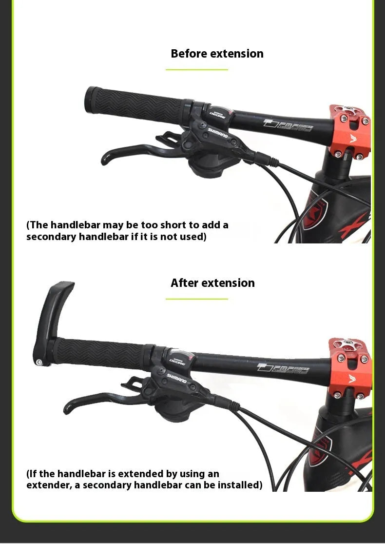 Aluminium alloy bicycle handlebar extension rod with folding mechanism