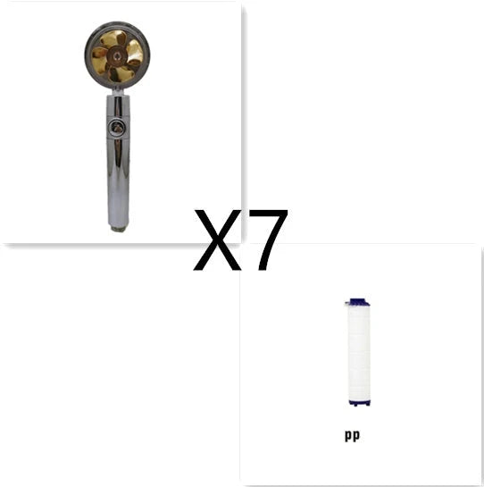 360° Rotating Shower Head with Built-In Fan - Premium ABS Plastic Construction, Water-Saving High-Pressure Spray