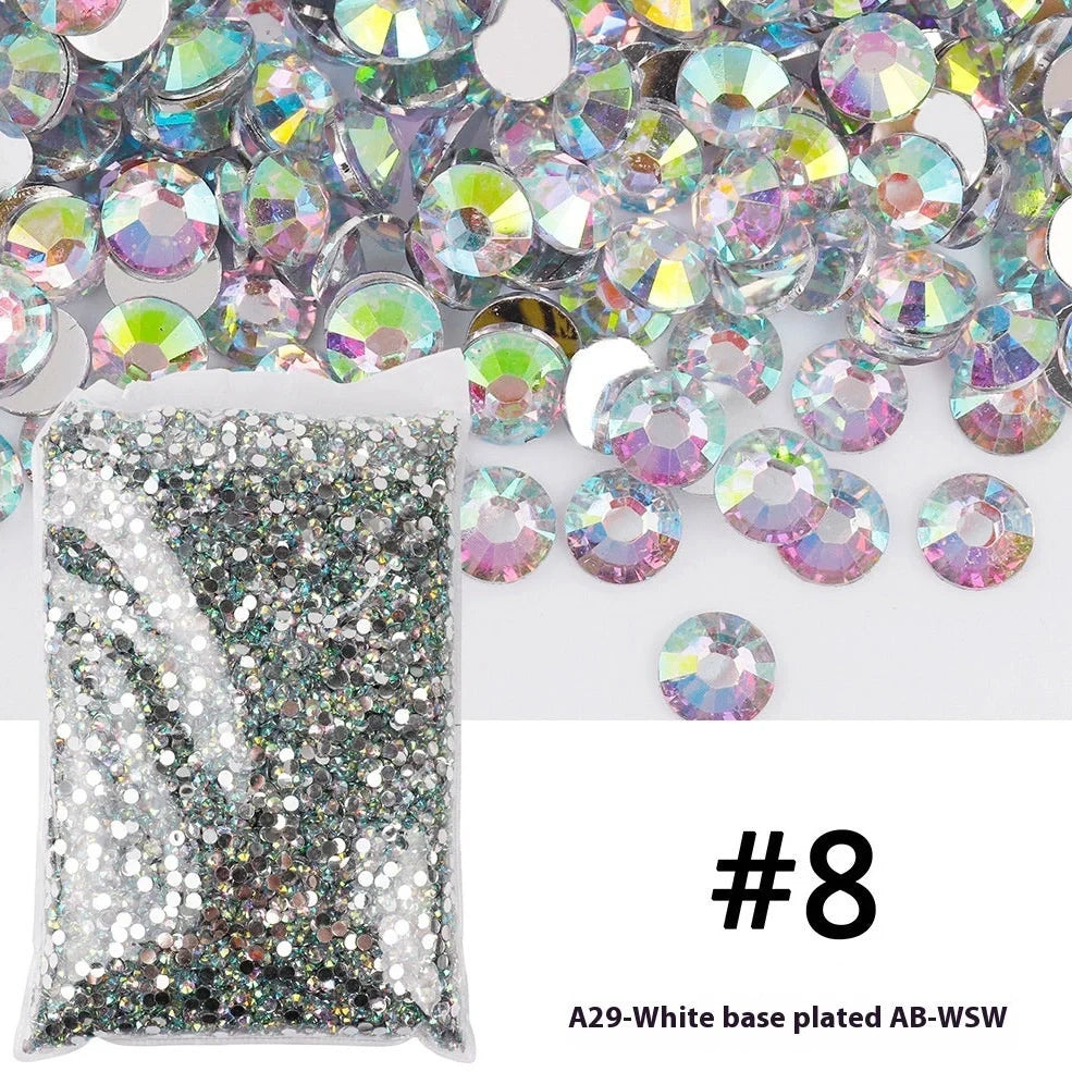Resin flat magic colour nail rhinestones with eight-mesh pattern in assorted colours and sizes for nail art decoration