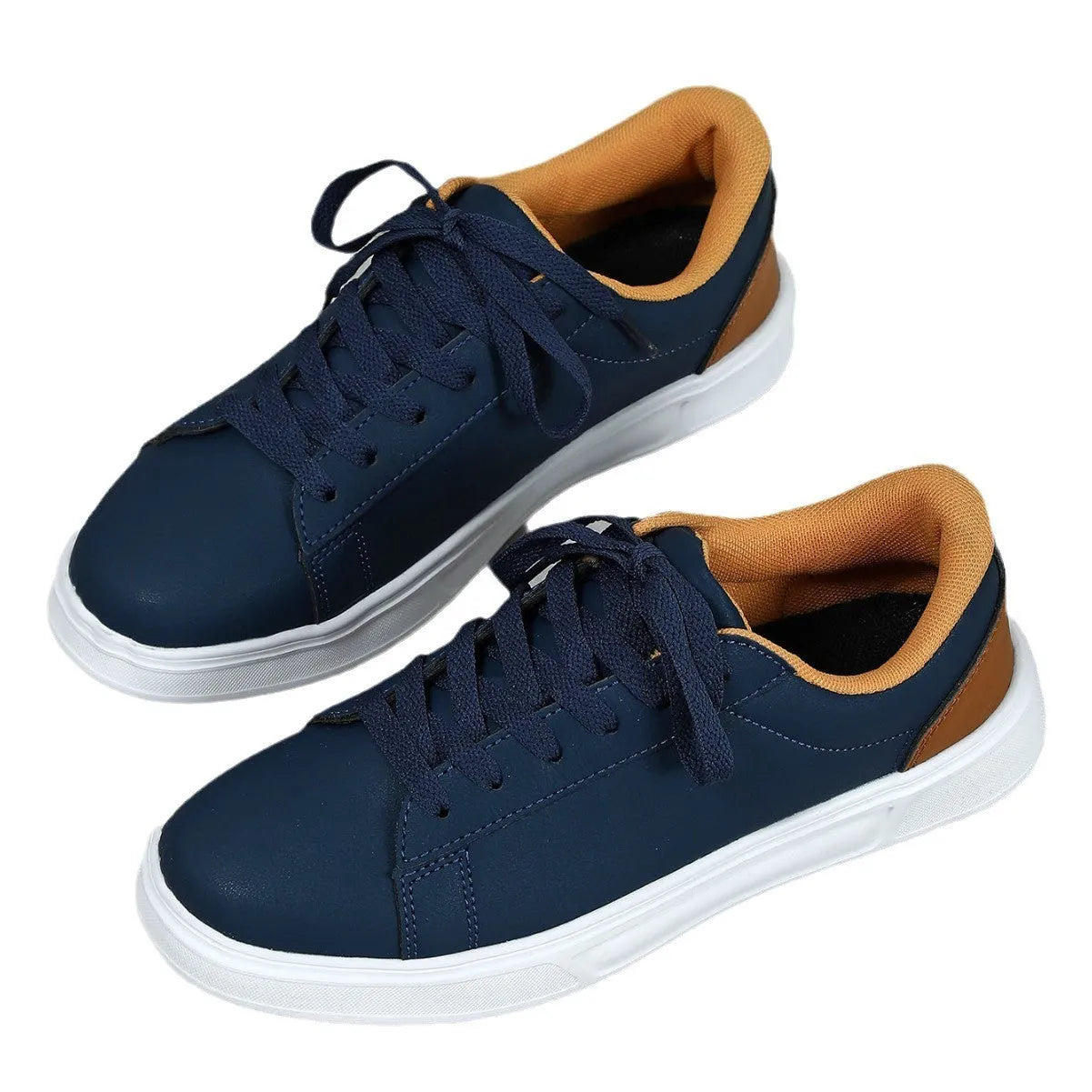 Casual beige brown platform skateboard sneakers with a low-top PU upper, round toe, and cross-strap detail