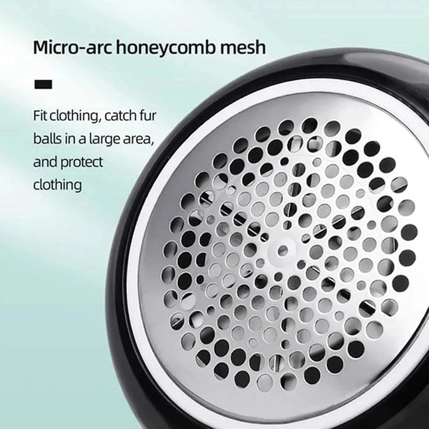 White or green USB rechargeable electric lint remover with removable lint collector and stainless steel blade