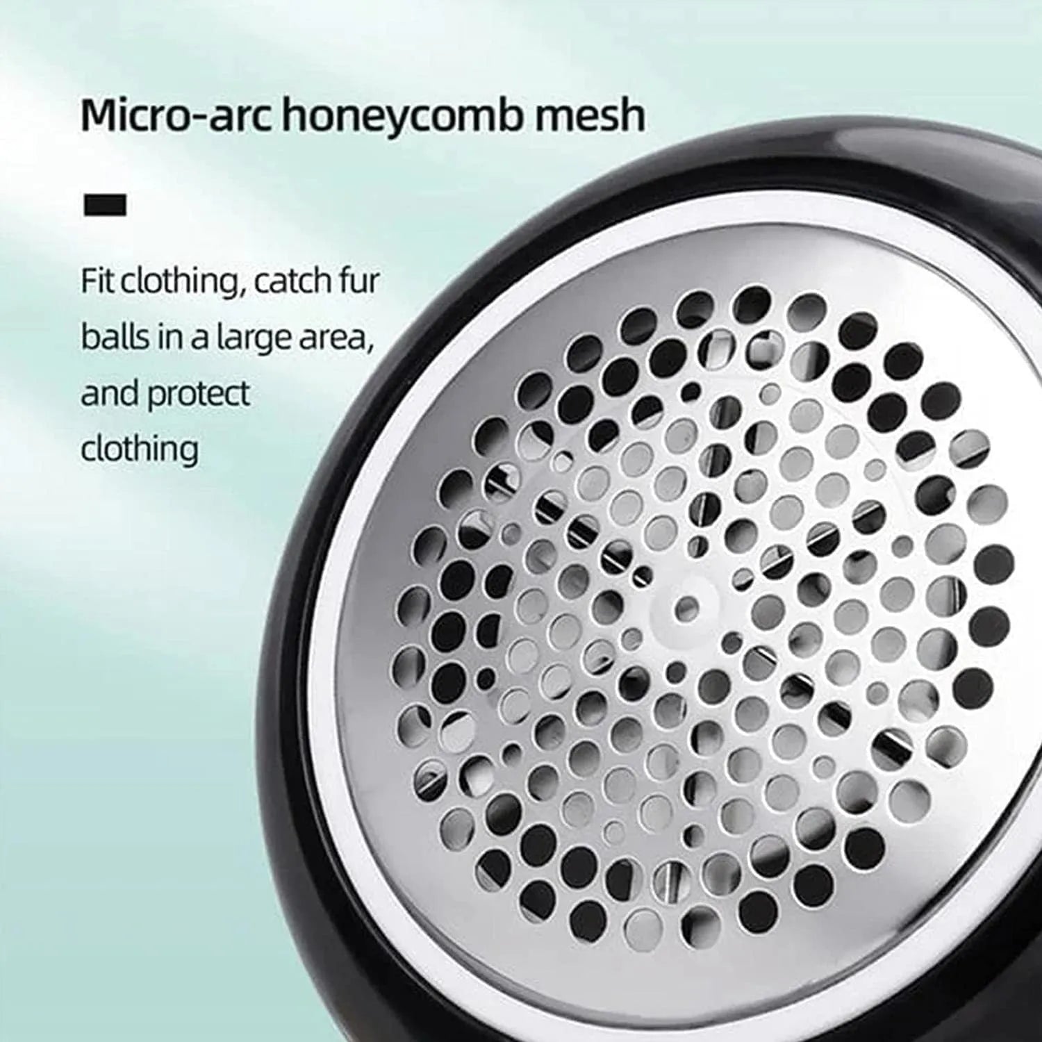 White or green USB rechargeable electric lint remover with removable lint collector and stainless steel blade