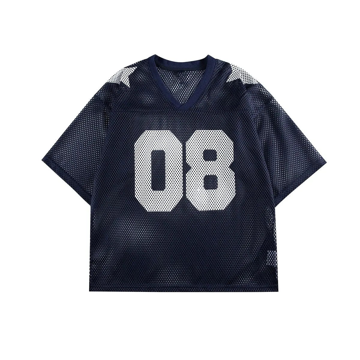 Black half sleeve loose fit shirt with white letter print, short sleeves, pullover style.
