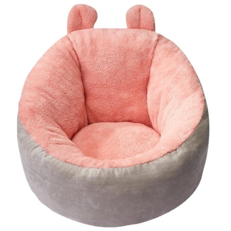 Cotton pet dog bed warming soft sleeping bag cushion in grey