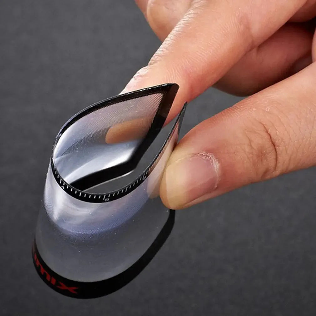 Black plastic credit card format magnifier with 3.5x lens for reading small text