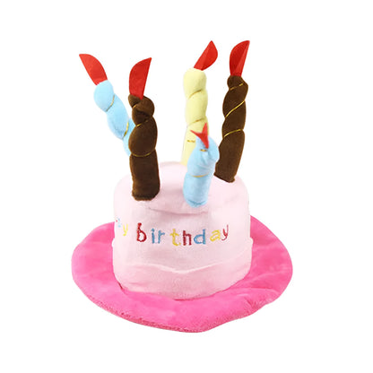 Blue and pink dog birthday hats for toy dogs measuring 21cm wide by 15cm tall