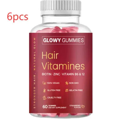 A bottle of halal-certified biotin gummy candies containing Vitamin D